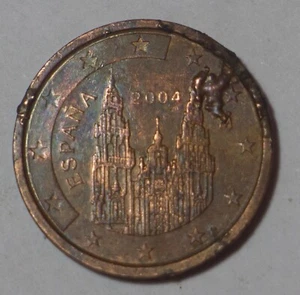 MINT ERROR 2004 Spain Espana 2 Euro Cent - Picture 1 of 2