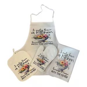 Grembiule da cucina grande donna con tasche ""Ho solo una cucina..."" cottura~regalo - Foto 1 di 2