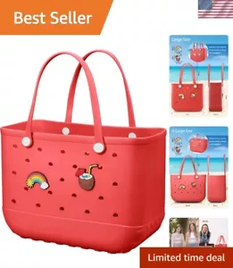 Beach Bag Rubber Tote Bag Waterproof Travel Bags for Women Washable Tote Bag ... - Picture 1 of 8