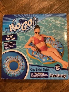 BESTWAY H2O GO DONUT SWIM TUBE - BLUE 37”x37”x9.5” - Picture 1 of 2