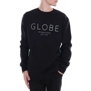 Felpa Uomo Girocollo Globe Mod Crew IV Nero Total Black Winter Men Sweatshirt - Bild 1 von 3