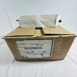 Bolsa de cubiertos de papel de lujo 2000 10" x 2,75" blanca 300039 para llevar - Imagen 1 de 4