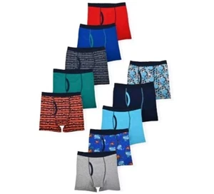Wonder Nation Big Boys Underwear Soft Cotton Boxer Briefs 10-Pack Size M (8) - Picture 1 of 5