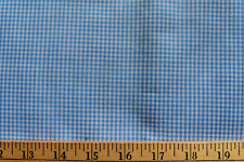 BLUE  & WHITE GINGHAM CHECKS  1/16 INCH  COTTON  FABRIC BY THE  1/2 YARD