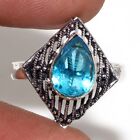 Blue Topaz, Ring | Gemstone Handmade Gift Size 6.5 Fresh Stock Deals Au K569