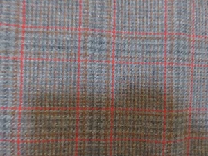 Wool or Wool Blend Fabric GRAY RED BROWN PLAID 36" WIDE 1.75 YARDS LONG - Picture 1 of 4