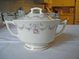 Azúcar vintage Syracuse China ARCADIA marfil antiguo O.P.CO con tapa ~ - Imagen 1 de 10