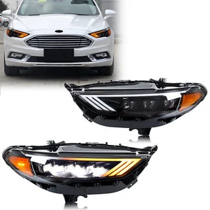 LED Headlights for Ford Fusion S SE 2017-2020 Mondeo Sequential Pair Front Lamps - Foto 1 di 4