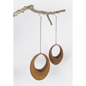 Metal Rusty Oval Hanging Pot Planter - Picture 1 of 1
