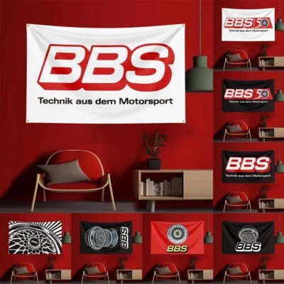 BBS Wheels Motorsport Flag Banner Tapestry Car Racing Garage Wall Décor 3x5Ft - Image 1 of 4
