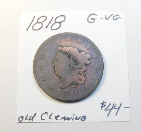 1818 CORONET HEAD LARGE CENT - 204 YEARS OLD!!!!!!!!!!!!!!!!!!!!!!!!!!!!! G - VG Cover