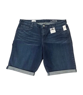 Nuevo con etiquetas Pantalones Cortos de Jean Gap Denim Para Mujer Bermudas Ajustadas Talla 34 Lavado Oscuro Cortos Foto 1 de 4