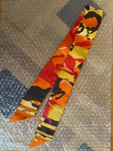 Hermes Twilly Silk Ex Libris En Camouflage Orange Gebraucht - Bild 1 von 7