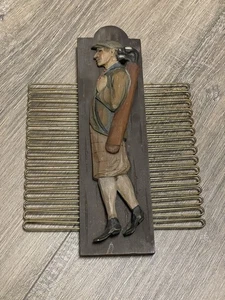 Vintage Golf 30 Krawatten Krawattenhalter Rack 30er Jahre Motiv Golfer Wandbild - Bild 1 von 11