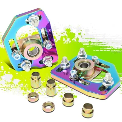 FOR 90-93 FORD MUSTANG FRONT 2PCS ADJUSTABLE CAMBER/CASTER PLATES NEO CHROME - Image 1 of 4