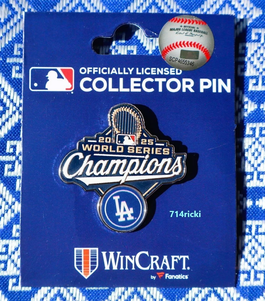 2025 MLB World Series Champions Los Angeles Dodgers Pin Lapel Collector Official - Image 1 of 1