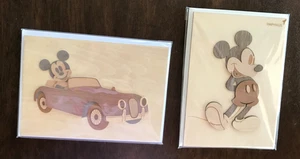PAPYRUS SPECIAL EDITION DISNEY!! Brand New Two Wooden Mickey Mouse Cards!! - Picture 1 of 6