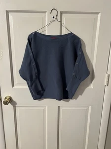 Blusa blu Jennifer Lopez taglia grande con maniche aperte - Foto 1 di 9