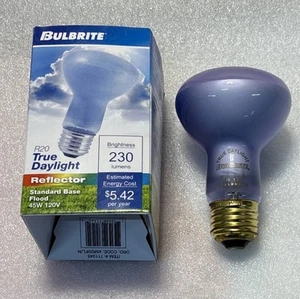 Bulbrite 45R20FL/RL 45W R20 True Daylight 2-1/2” Reflector Bulb *NEW - Picture 1 of 9