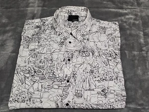 3.1 Phillip Lim Paint Splatter Button-up S/S Lightweight Shirt SZ Large - Picture 1 of 14