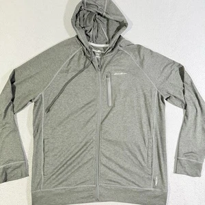 Felpa con cappuccio uomo Eddie Bauer full zip blu movimento a secco atletica uomo taglia large - Foto 1 di 6