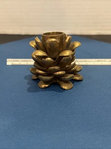 Antique Vintage Solid Brass Candlestick Holders Pine Cone. Very Collectable. - Picture 1 of 6