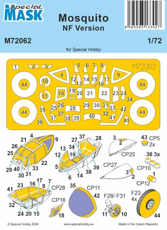 SPECIAL MASK M72062 MOSQUITO NF VERSION CANOPY MASK 1/72 - Photo 1/1