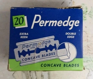 Vintage Permedge Double Edge Concave Razor Blades. 20 in Original Box - Picture 1 of 5