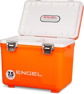 Engel UC7 7,5 qt a prueba de fugas, hermético, enfriador de caja seca | naranja alta visibilidad Foto 1 de 3