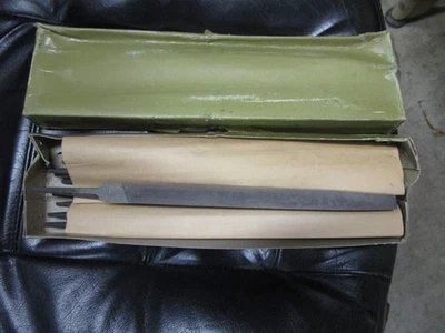 12 NOS  10" 3 Square Triangle Smooth Cut Metal Files Great Quality & Price - Image 1 of 4