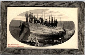 Postal People Hombres Mujeres Niños Gran Tren de Madera Madera Washington WA 1914 U244 - Imagen 1 de 2