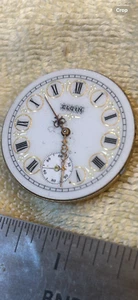 Antico orologio da tasca Elgin movimento quadrante fantasia - Foto 1 di 5