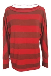 FREE PEOPLE Cali Red Striped Long Sleeved Jumper (XS) UK 6-10 - Picture 1 of 3