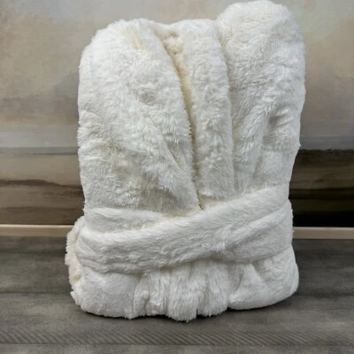Pottery Barn Fireside Robe Ivory Size Small Hooded Sherpa Dust Spot NWOT - Изображение 1 из 4