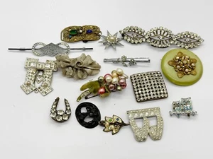VINTAGE / ANTIKE TSCHECHISCHE PASTE GLAS VIKTORIANISCHE SCHNALLE UND BROSCHE LOT 1 GEORGIAN - Bild 1 von 10