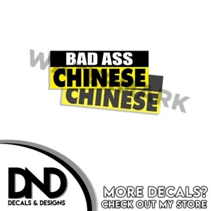 BAD ASS Chinese Sticker 4WD Truck Funny Off Road Decal D& 2 Pack 6.5 x 2.5 - Picture 1 of 3