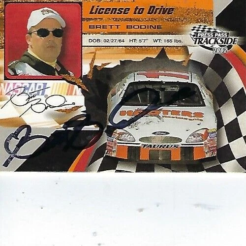 BRETT BODINE SIGNED 2002 PRESS PASS #3 - NASCAR - Image 1 of 1