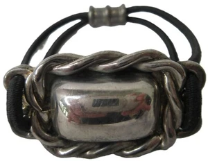 Vintage Brenda Schoenfeld Chunky Mexico Sterling Armband Stretchkordel 29,34 g - Bild 1 von 6