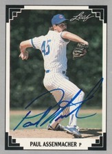 PAUL ASSENMACHER  CHICAGO CUBS  SIGNED 1991 LEAF CARD #53