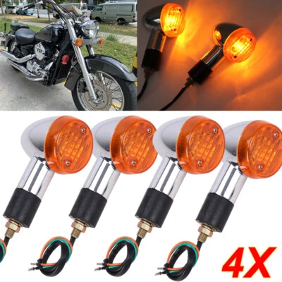 4PCS Turn Signal Lights For Kawasaki Vulcan VN 1500 1600 1700 2000 800 900 Honda - Image 1 of 4
