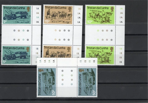 Tristan da Cunha 328-31 Transportation MNH Complete Set Gutter Pairs A1 Cover