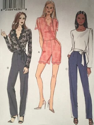 NEW/VINTAGE 2015 VOGUE JUMPSUIT & BELTPATTERN V9160 12-20 - Image 1 of 2
