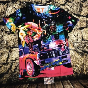 VLONE X JUICEWRLD COSMIC SPACE GALAXY ALL-OVER PRINT JUICE WRLD T-SHIRT - Picture 1 of 3