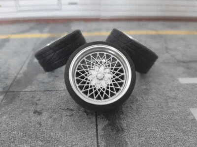 SD MODELCARTUNING SD Felgen 18 Zoll "ALU" BBS E50 silber 33mm 1:18 Modellautotuning