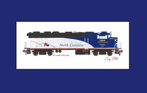 NC By Train F59PH Stadt Kannapolis 11"x17" Passepartoutdruck Andy Fletcher signiert - Bild 1 von 1