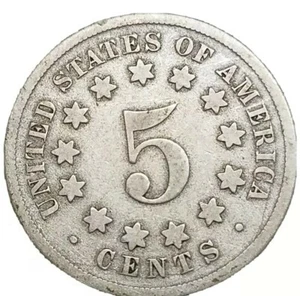 Escudo de níquel 1869 muy agradable y original escudo moneda redonda de EE. UU. $$$$ - Imagen 1 de 11