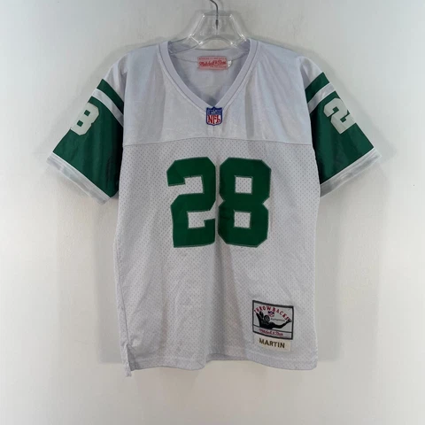 VTG Mitchell & Ness White NFL New York Jets Curtis Martin #28 Jersey Youth Boy L Cover
