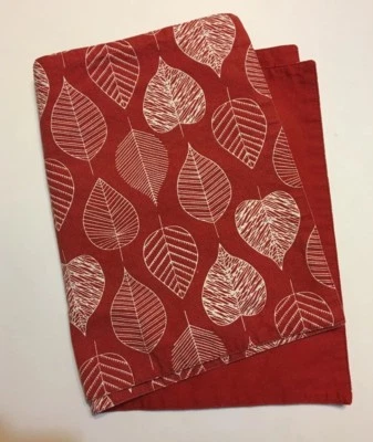 Autumn Placemats Set Of 2 12” X 18” Leaf Pattern And Solid Reversible - Image 1 of 4