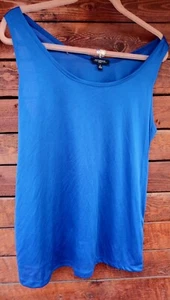 💃Notations Tank Top Womens Blue 1x Plus very silky polyester SUPER SEXY❤️ - Picture 1 of 2