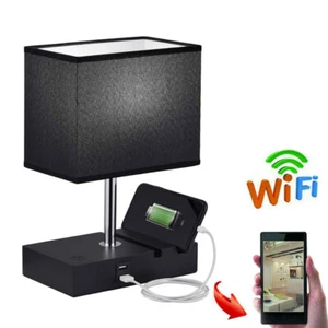 4K 1080P HD WLAN IP Raumlampe UK Ladestation Nachttisch Kamera Videorekorder - Bild 1 von 11